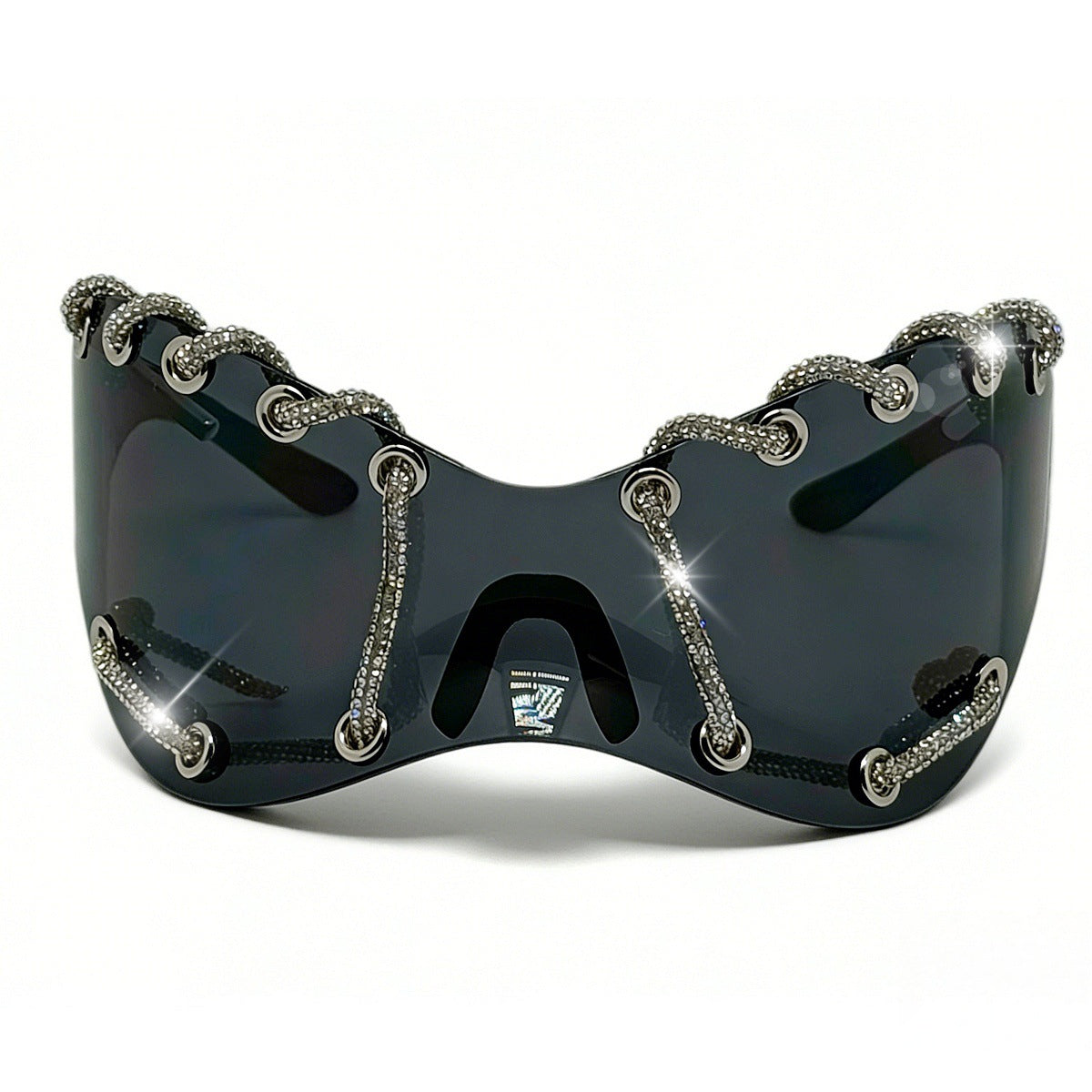 Damen extravagante Sonnenbrille mit einzigartigem Ketten-Design Brehn