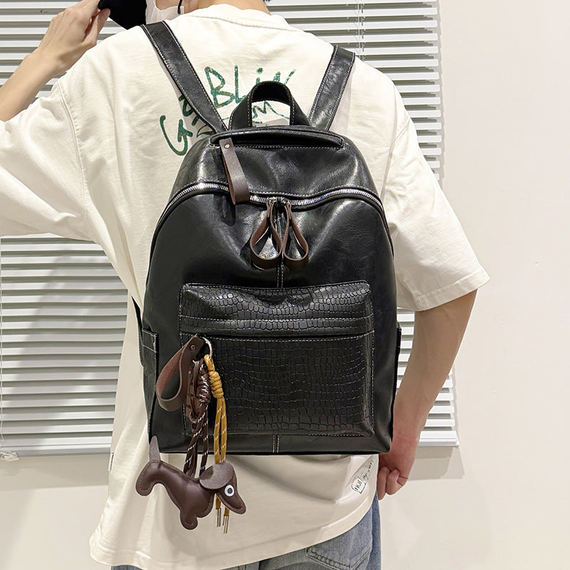 Stylische Krokodil-muster Leder Rucksack Brehn