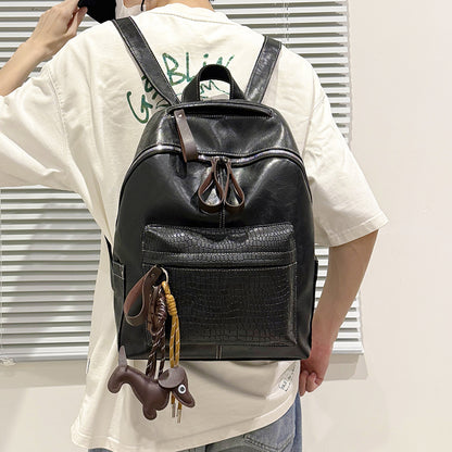 Stylische Krokodil-muster Leder Rucksack Brehn