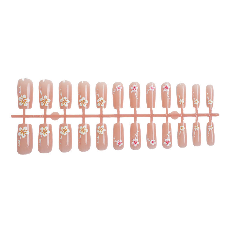 Künstlerisches Floral Press-On Nagelkunst Set Brehn
