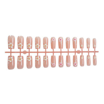 Künstlerisches Floral Press-On Nagelkunst Set Brehn