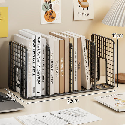 Mesh Metall Schreibtisch Buchorganisator mit verstellbaren Fächern und rutschfester Basis