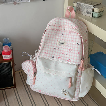 Stylischer Karostoff Casual Rucksack Brehn
