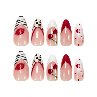 Kunstnagelset mit kreativem Sternen- und Blumenmotiven Brehn