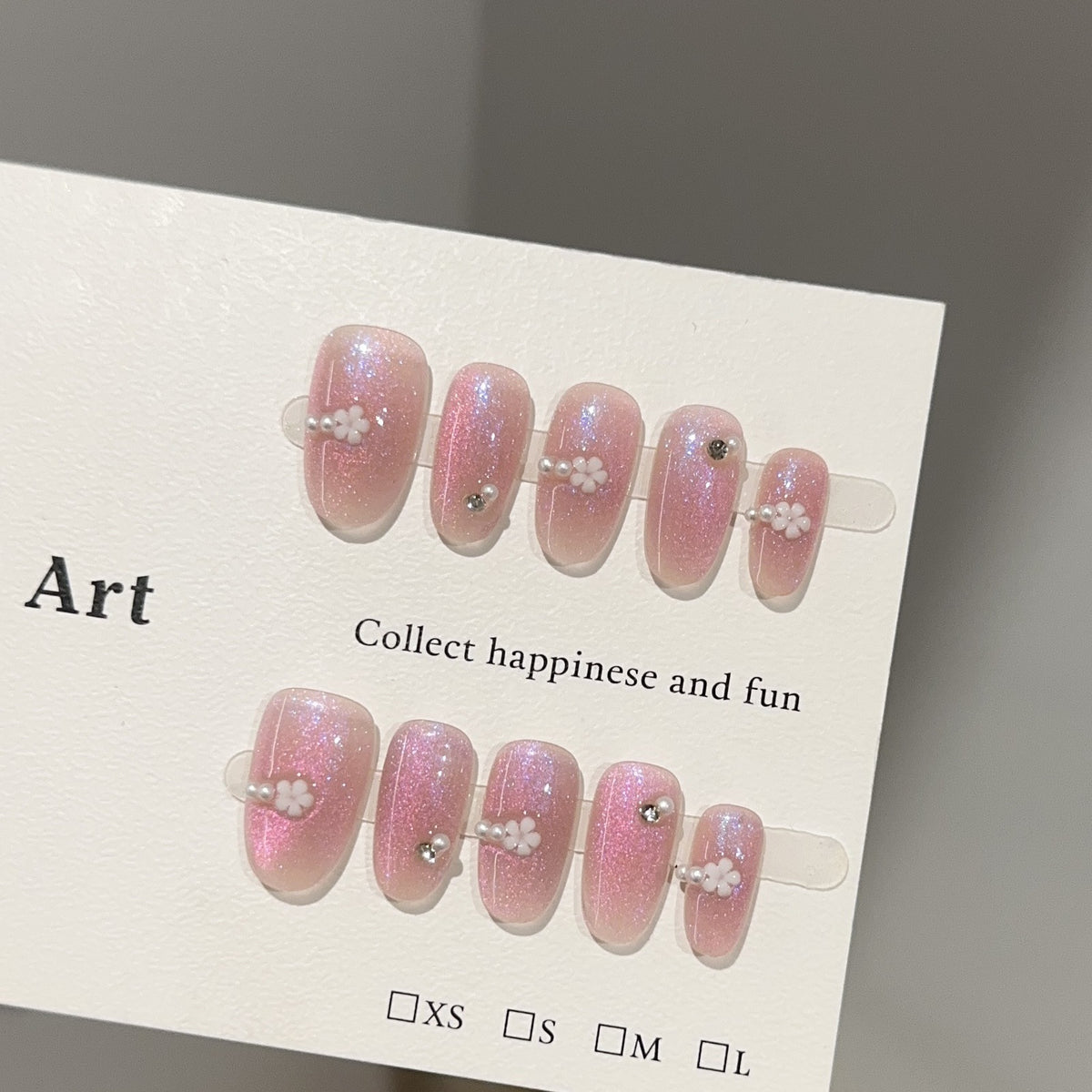 Blumenverziertes Press-On-Nagelkunst-Set