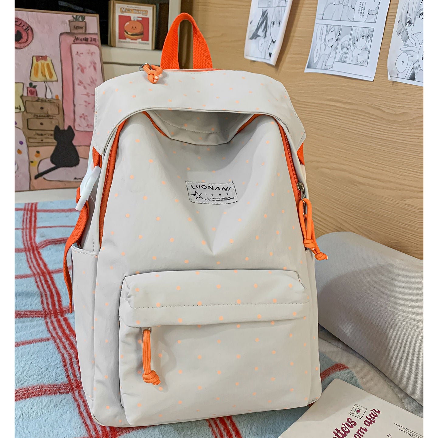 Punkte-Canvas-Rucksack Brehn