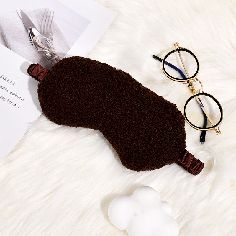 Damen nan kuschelige Thermo Schlafmaske aus Teddyfleece mit verstellbarem Satinband Brehn