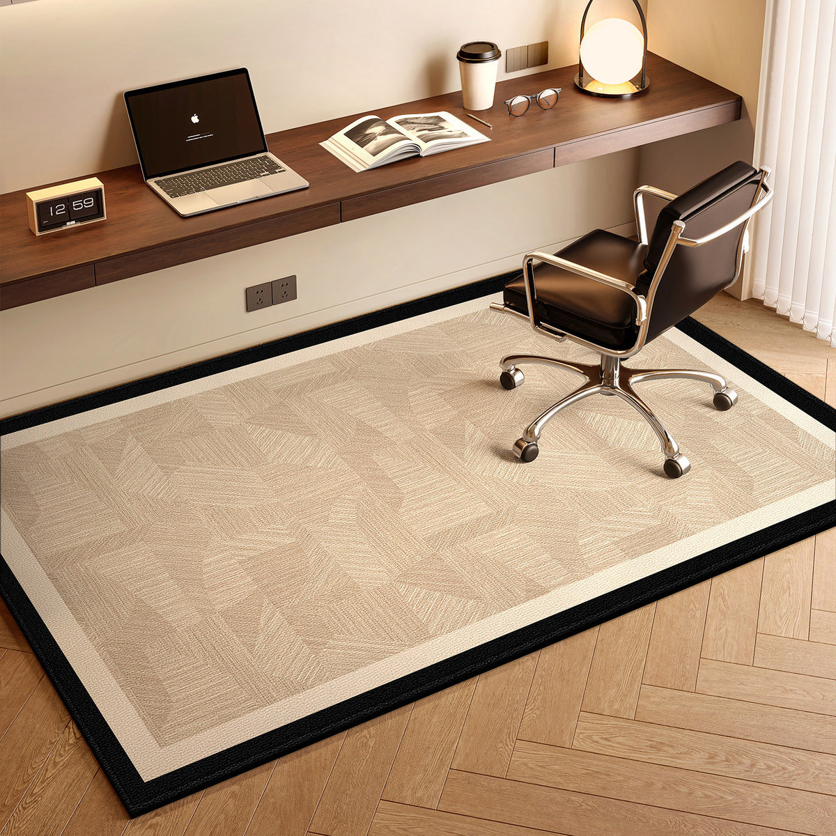 Geometrisch gemusterter Teppich für Zuhause