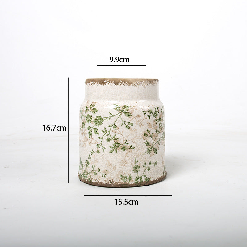 Deko Blumentopf mit floraler Verzierung Brehn
