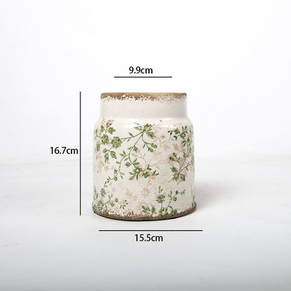 Deko Blumentopf mit floraler Verzierung Brehn
