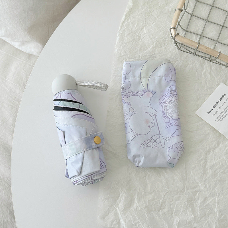 Damen Faltbarer Regenschirm mit floralem Minimalismus Brehn