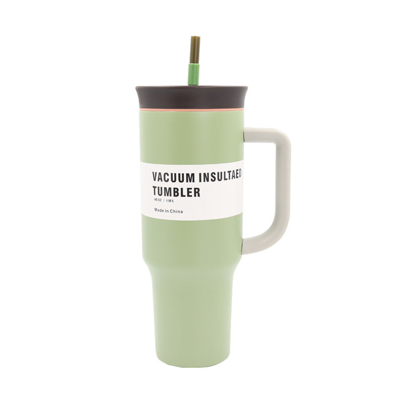 Damen Vakuum-Isolierter Trinkbecher mit Griff und Trinkhalm Brehn