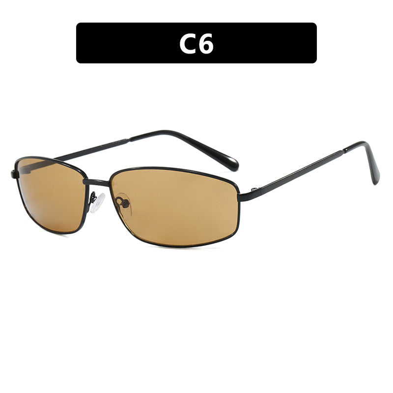 Damen sportliche Sonnenbrille mit modischem Metallschutz Brehn