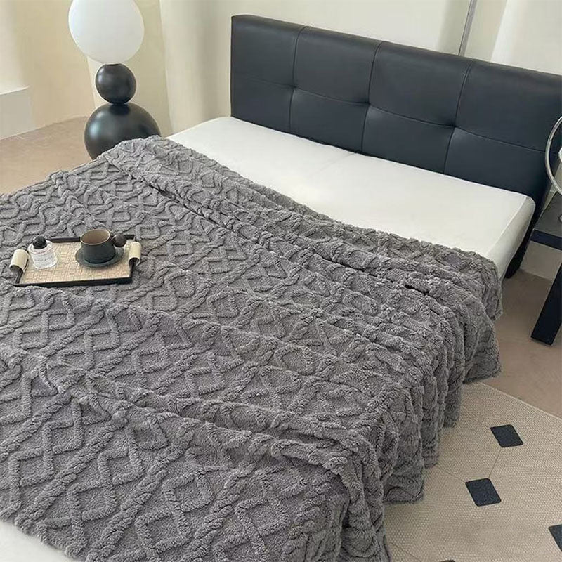 Damen Plüsch Tagesdecke mit strukturiertem Design Brehn