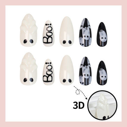 Kunstnagelset mit kreativen Geistermotiven Brehn