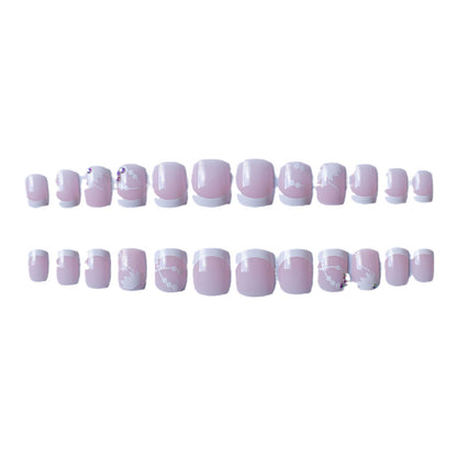 Elegante französische Spitzenblumen-Nagelkunst