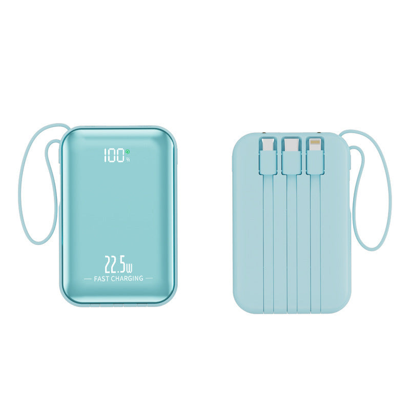 Tragbare Powerbank mit Integrierten Ladekabeln und Schnellladefunktion Brehn