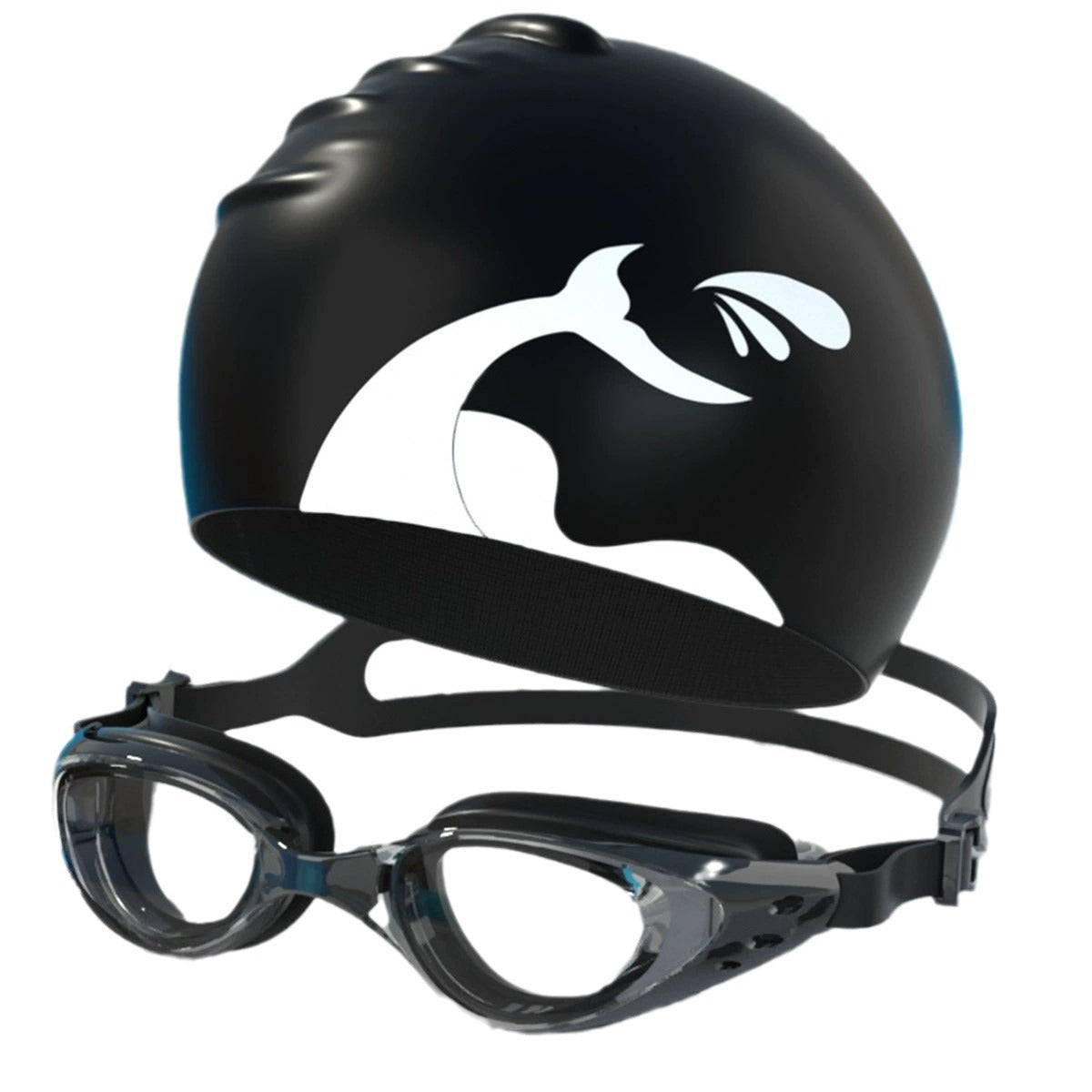 Schwimmset mit Ergonomischer Schwimmbrille und Silikonhaube Brehn