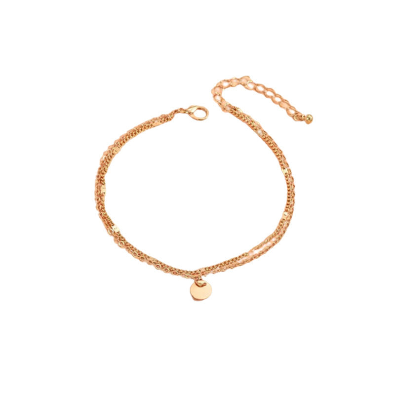 Gold Geschichteter Charm Fußkette Brehn