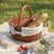 Damen Picknickkorb mit romantischem Karomuster und herausnehmbarem Futter Brehn