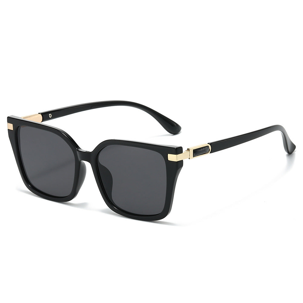 Oversized Quadratische Rahmen Sonnenbrillen mit goldenen Akzenten Brehn