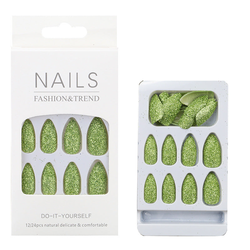 Glitzernde mandelförmige Press-On Nagelspitzen Brehn