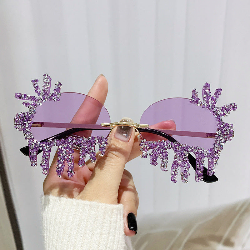 Damen Extravagante Sonnenbrille mit funkelnden Strassverzierungen Brehn