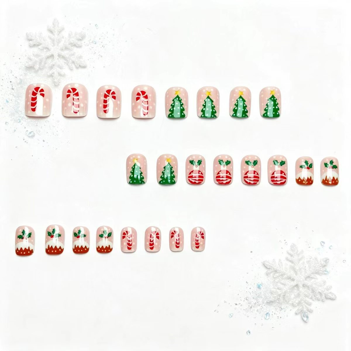 Kunstnägel mit Festlichem Weihnachtsdesign Brehn