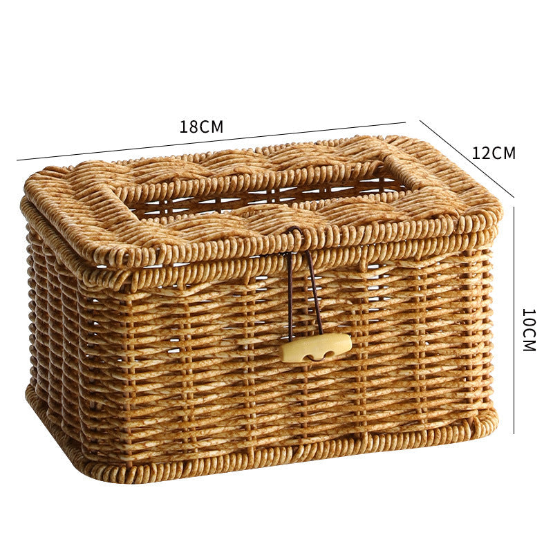 Handgemachte Rattan-Aufbewahrungsbox mit Deckel Brehn