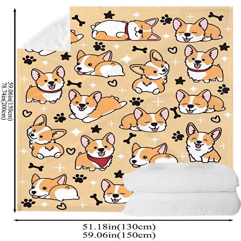 Süßes Corgi-Themen-Plüschdecke