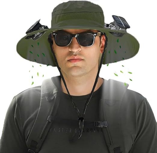 Outdoor-Sonnenhut mit breiter Krempe, integrierter Belüftung, UV-Schutz und Kinnriemen Brehn