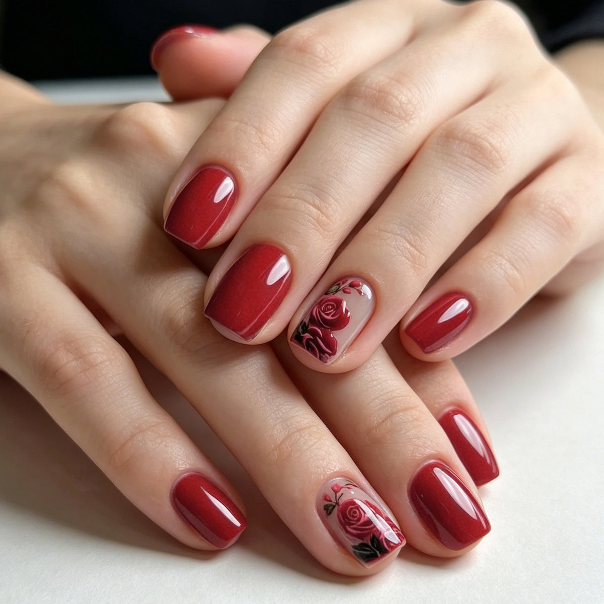 Detailliertes florales Nagelkunst-Set Brehn