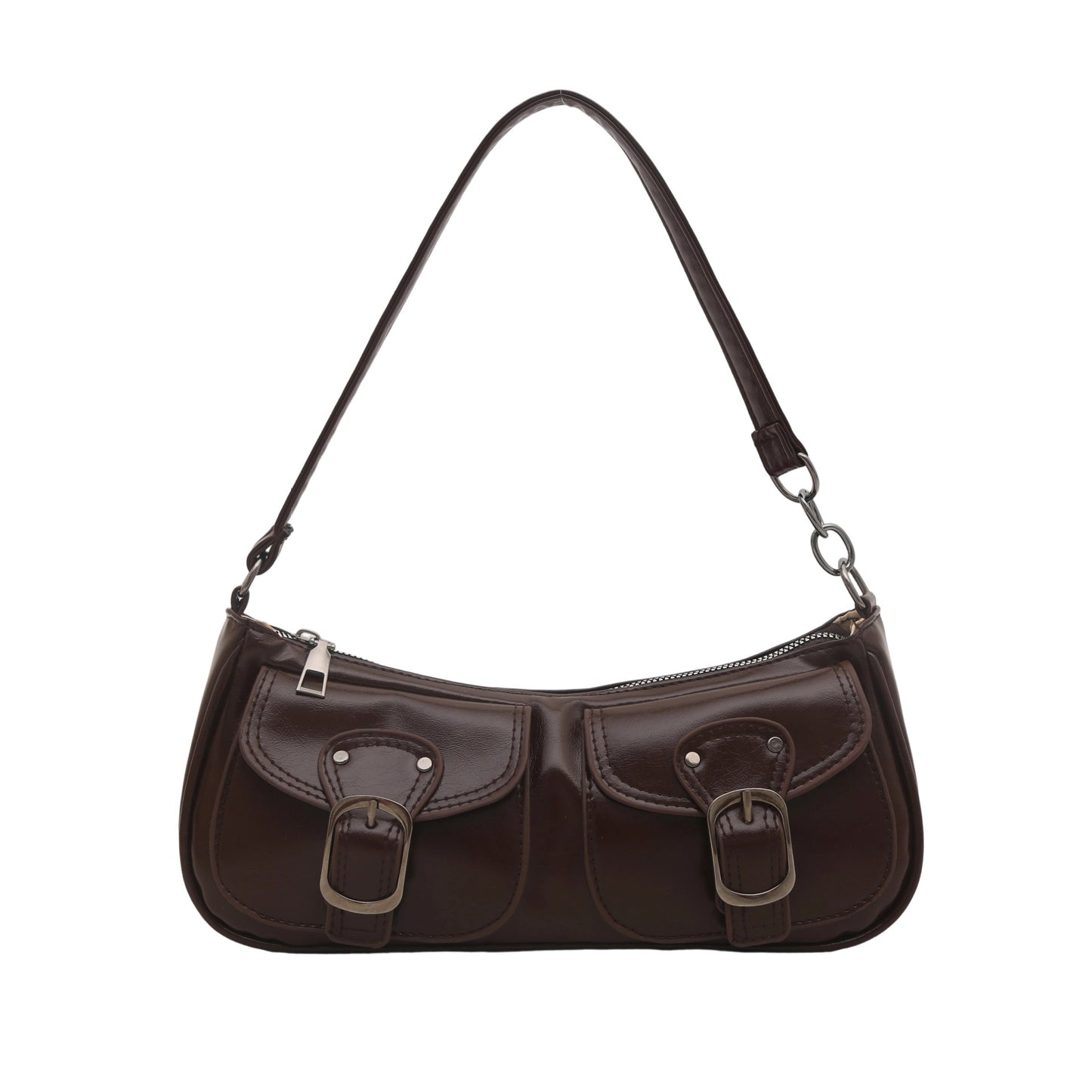 Stilvolle Schultertasche mit doppeltem Taschen Brehn