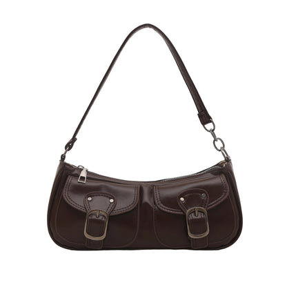 Stilvolle Schultertasche mit doppeltem Taschen Brehn