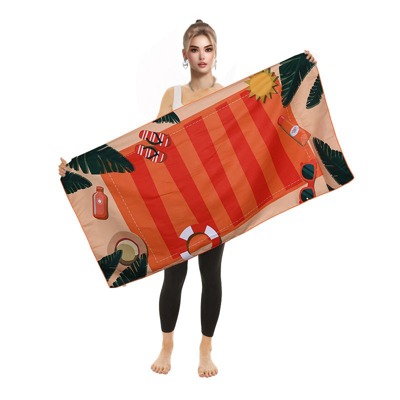 Damen Strandtuch mit buntem Flamingo-Design Brehn