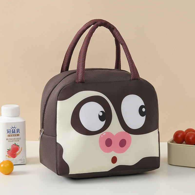 Süße tierische isolierte Lunch-Tasche Brehn