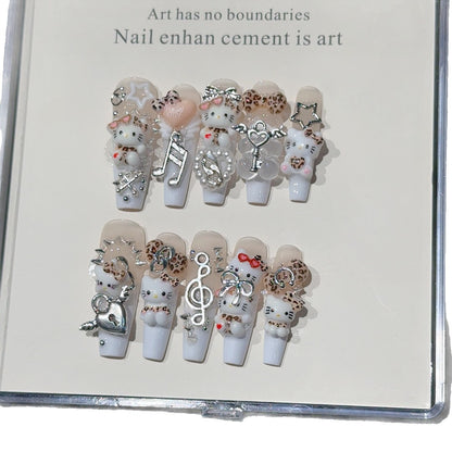Verspielt, von Cartoons inspiriertes 3D-Nagelkunstset