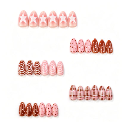Dekoratives Press-On Nagelkunst-Set mit einzigartigen Designs Brehn
