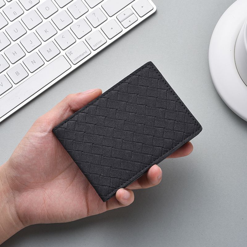 Stylische Woven Leather Cardholder Brehn