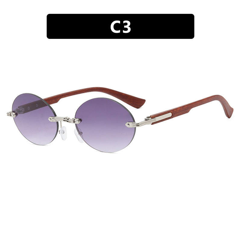Damen runde Sonnenbrille mit elegantem Holzrahmen und UV-Schutz Brehn
