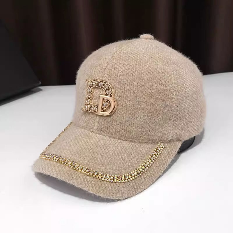 Damen Luxuriöse Verzierten Woll Baseballkappe Brehn