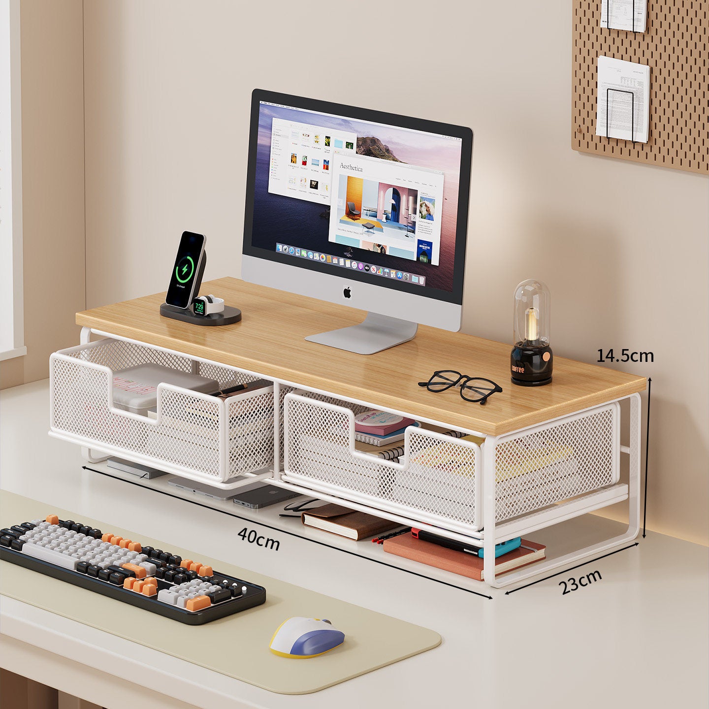 Multi-Funktionaler Drahtgitter Desktop Organizer Brehn