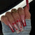 Elegantes Press-On Nagelkunstset mit floralen und Glitzerakzenten Brehn