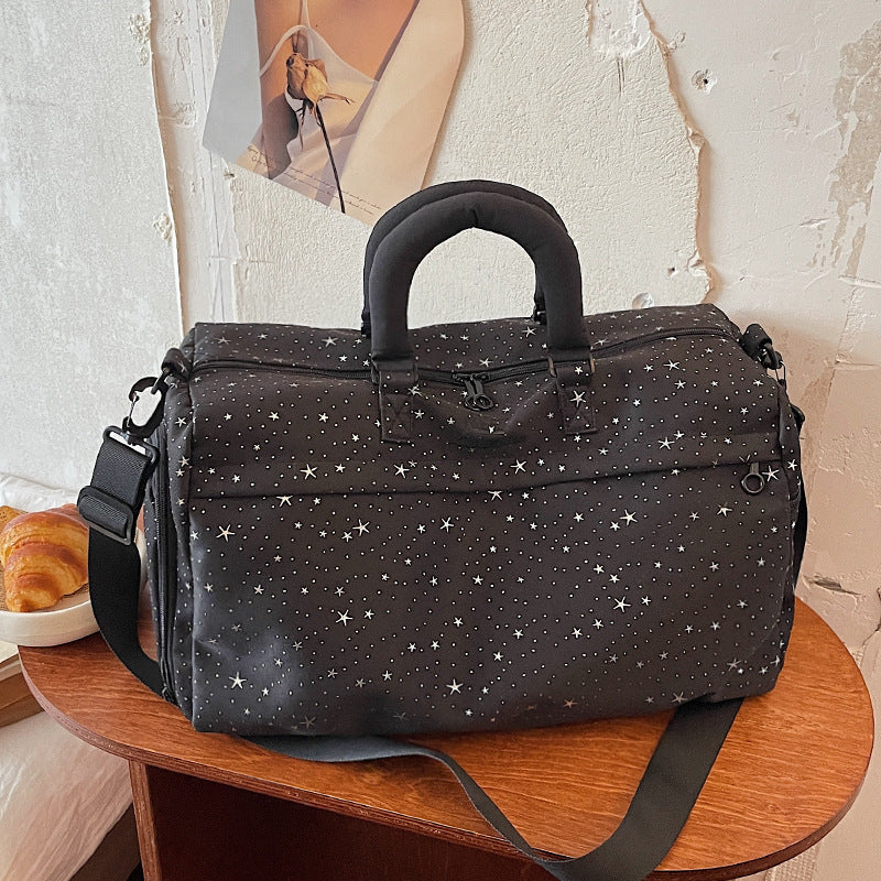 Stylische Wochenend-Duffel-Tasche mit Sternmuster