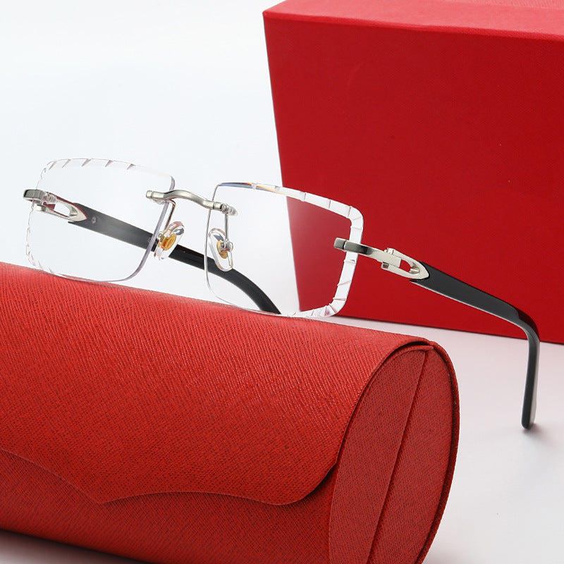 Damen modische quadratische Sonnenbrille mit goldenem Metallakzent und edlem Rahmen Brehn