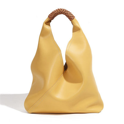 Asymmetrische lässige Hobo-Tasche mit geflochtenem oberen Griff