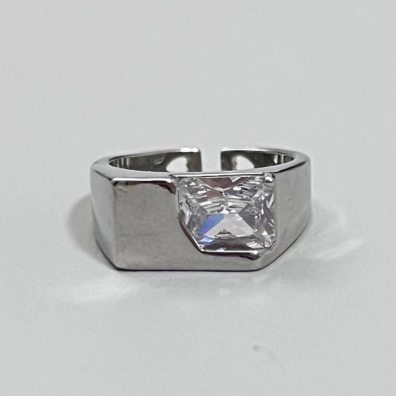 Trendiger Offener Ring mit Zirkonia-Akzent Brehn