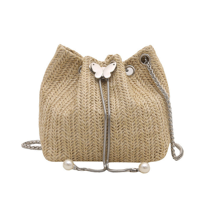 Elegante Gewebte Kordelzug Mini Handtasche Brehn