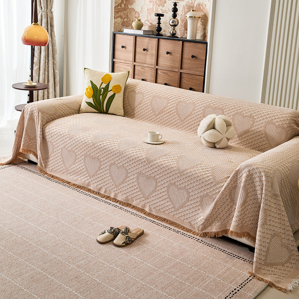 Gemütliche Herzmuster Sofa-Wurfdecke