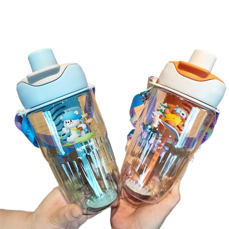 Damen verspielte Trinkflasche mit herausnehmbarem Strohhalm Brehn